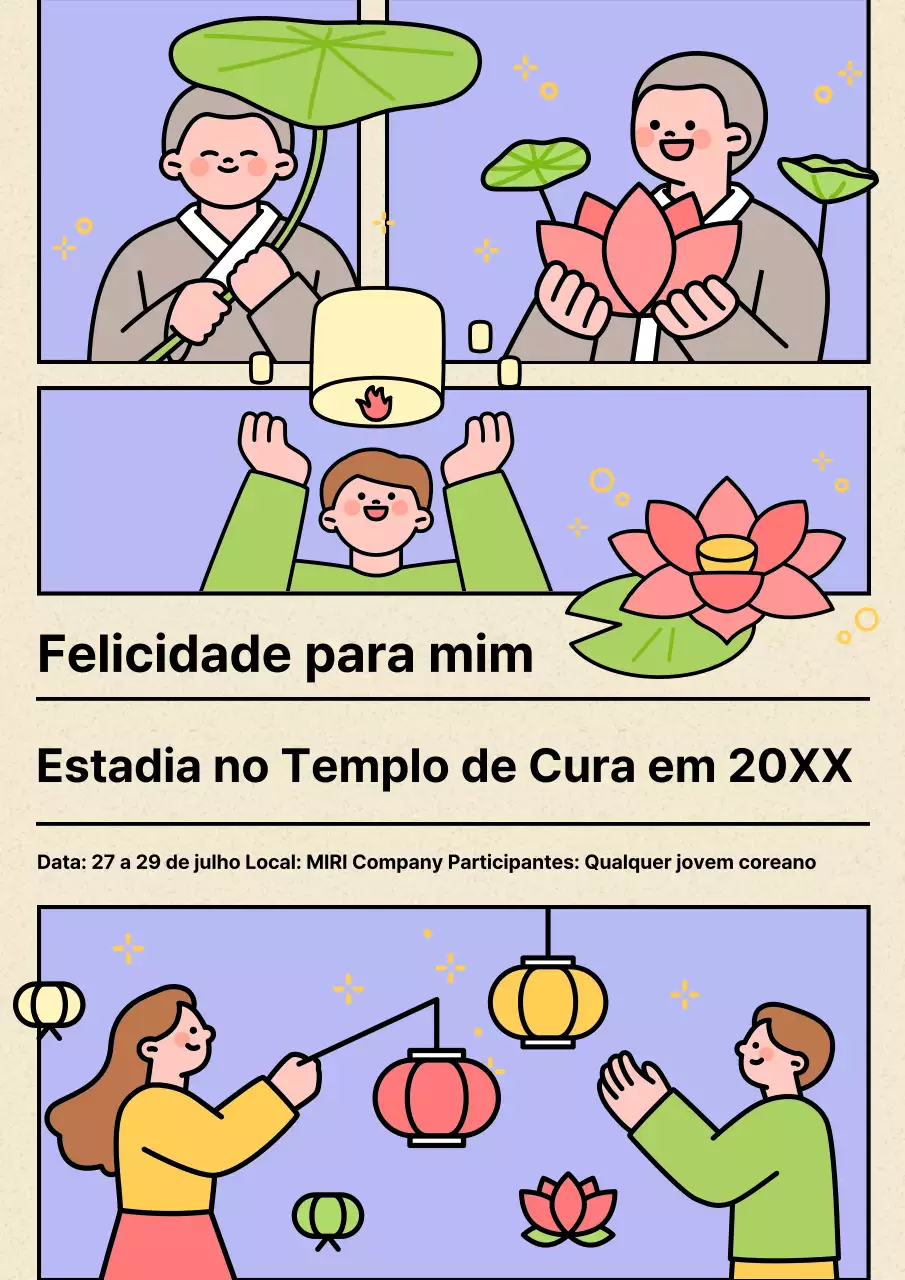 Evento de viagem ilustrado com textura de papel e malva