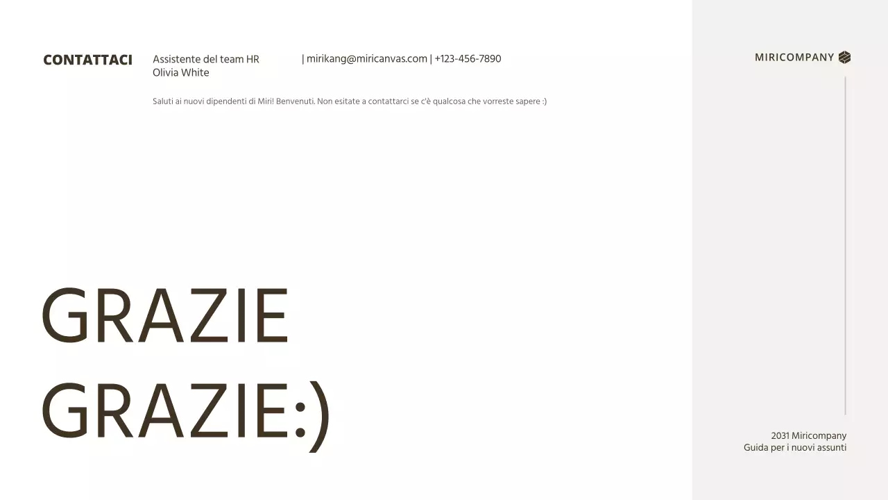 Una guida semplice ed essenziale per i nuovi assunti, con accenti verdi.
