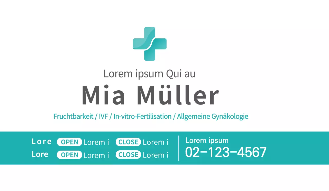 Werbedesign für Krankenhäuser in Blau mit einem klaren Stil