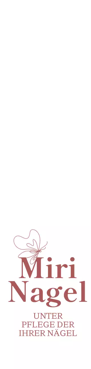 Ein gehobenes Nagelkunstgeschäft mit tiefrosa Schmetterlingsillustrationen