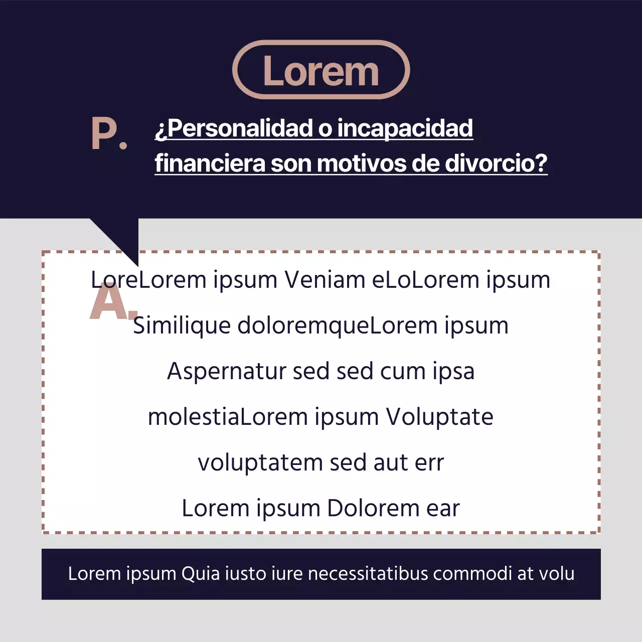 Asesoramiento jurídico sencillo en azul marino y granate y dorado