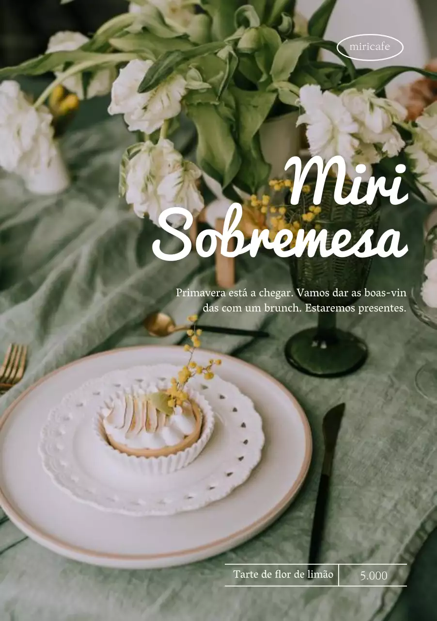 Sobremesas com um tema quente de primavera