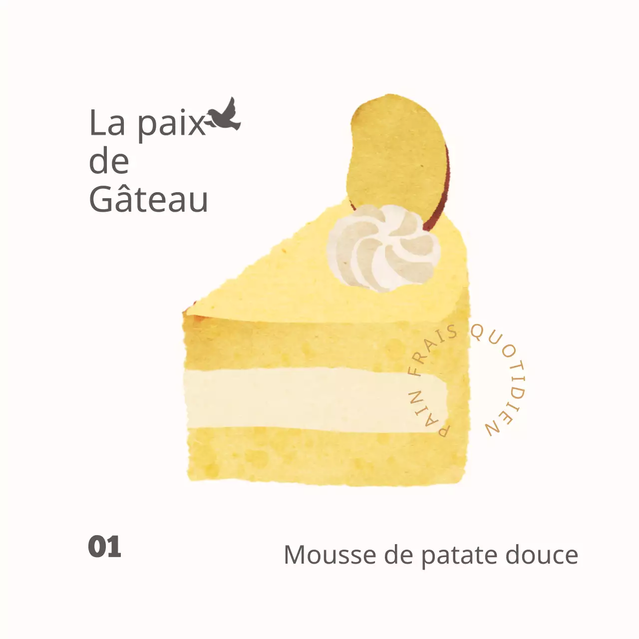 Autocollants illustrés pour le dessert à base de patate douce