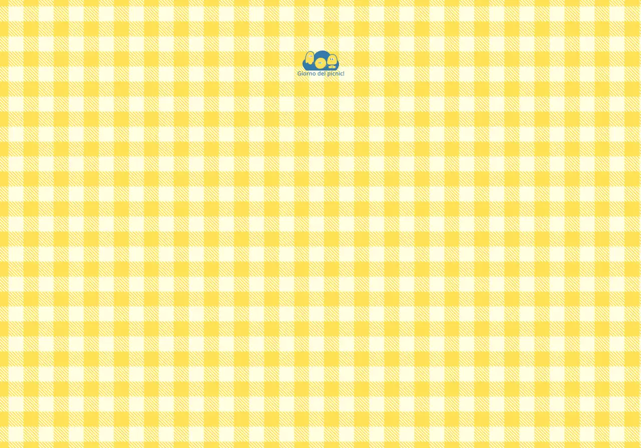 Merchandising personalizzato con motivi a gesso giallo e blu e simpatiche illustrazioni di personaggi