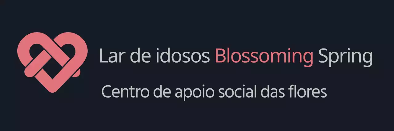 Símbolo moderno e simples estilo de combinação de texto e logótipo em cinzento escuro e rosa Para o pessoal do lar de idosos