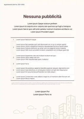 Informazioni sul divieto di pubblicità negli appartamenti color avorio