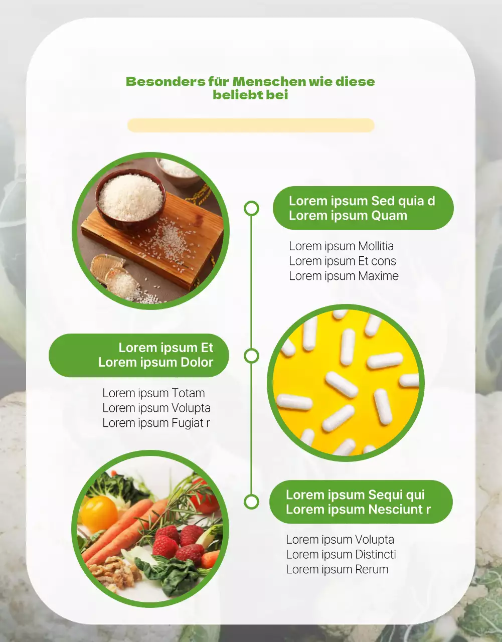 Gesunder Blumenkohl mit grünem Chartreuse-Thema