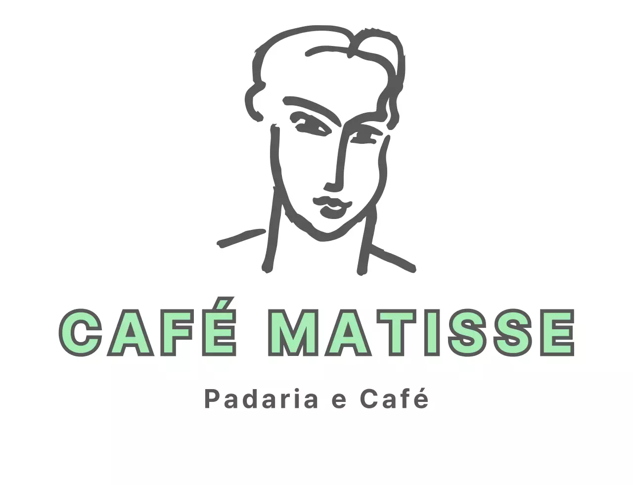 Um café cinzento-menta, com desenhos sentimentais