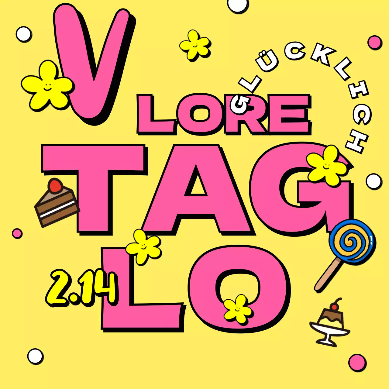 Werben Sie für den White Day mit einem hübschen gelb-rosa Café