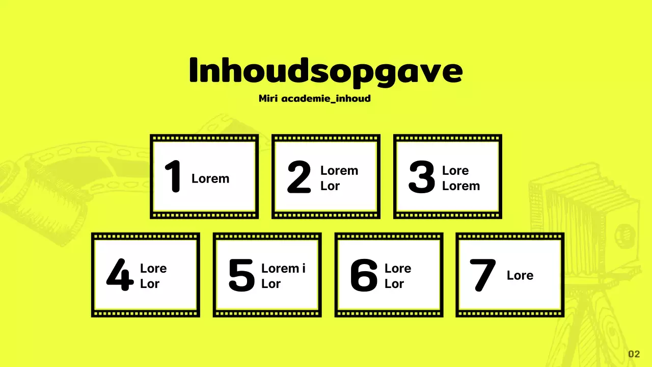 Promoot de filmacademie met een artistiek concept op een gele achtergrond