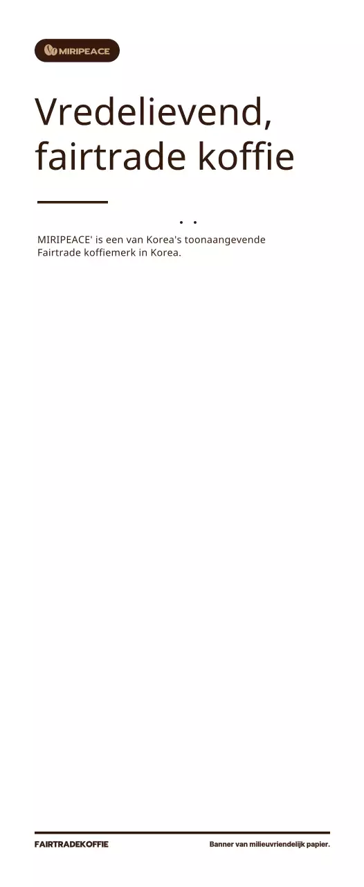 Bruine, eenvoudige tekstinformatie over Fairtrade koffie op het schap