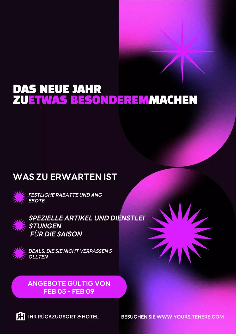 schwarz und rosa Gradient abstrakte Neujahrsförderung