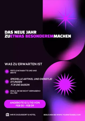 schwarz und rosa Gradient abstrakte Neujahrsförderung