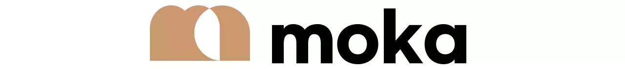 Werbung für ein Café mit einem Logo in gedämpftem Beige und Schwarz