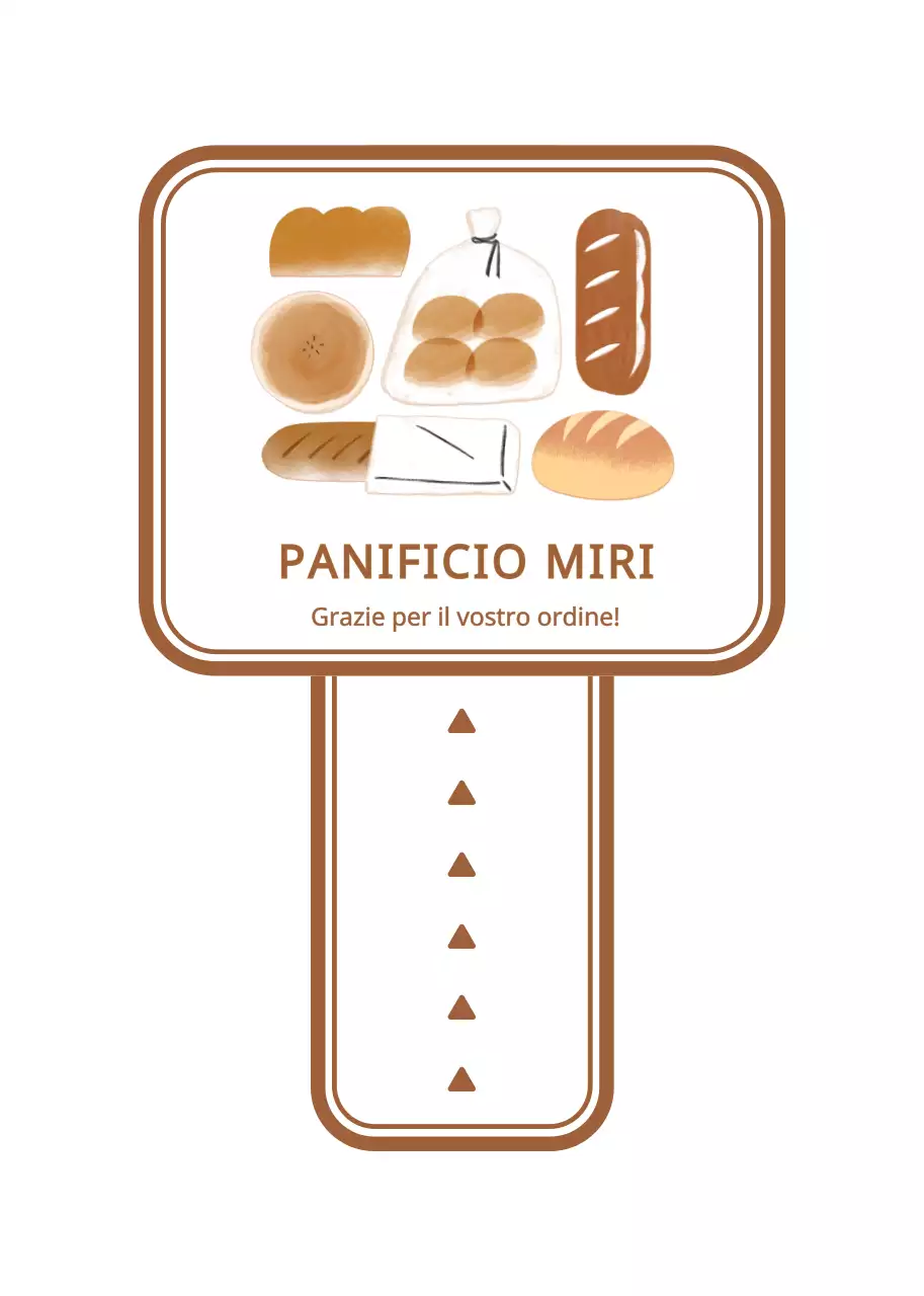 Pane carino in stile illustrazione con colori caldi e marroni Grazie per il vostro ordine