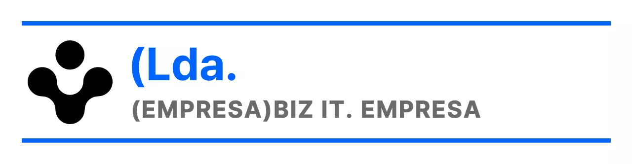 Kit de boas-vindas simples, limpo e com um logótipo simbólico em azul e preto