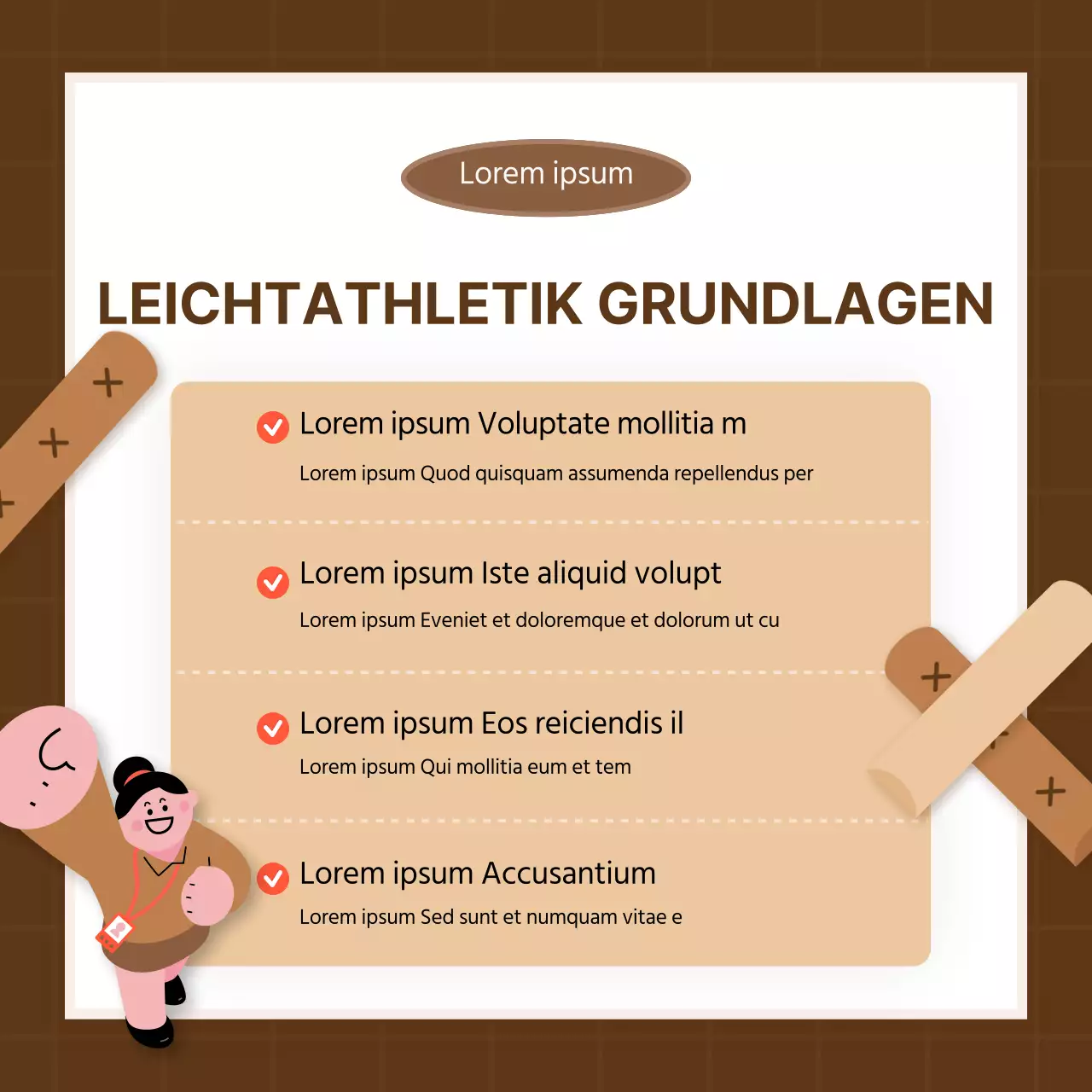 Braune Töne und rote Punkte Neujahrstag In-House Event Athletics Card News