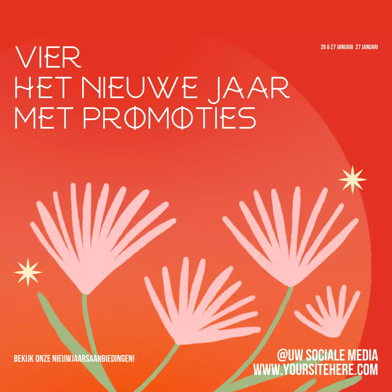 Flat Modern Nieuwjaar Promotie