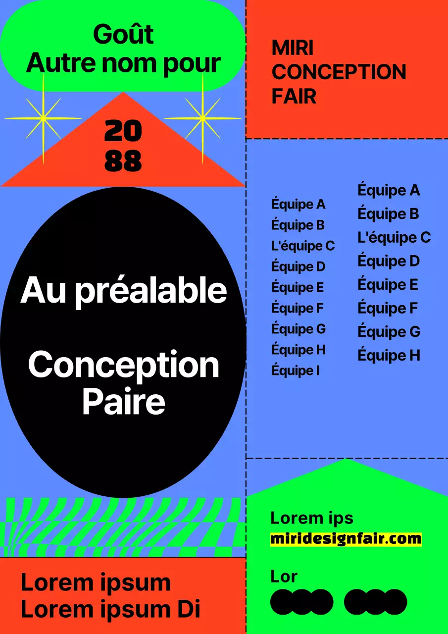 Un objet promotionnel de foire au design saisissant, avec un éventail coloré de formes néon.