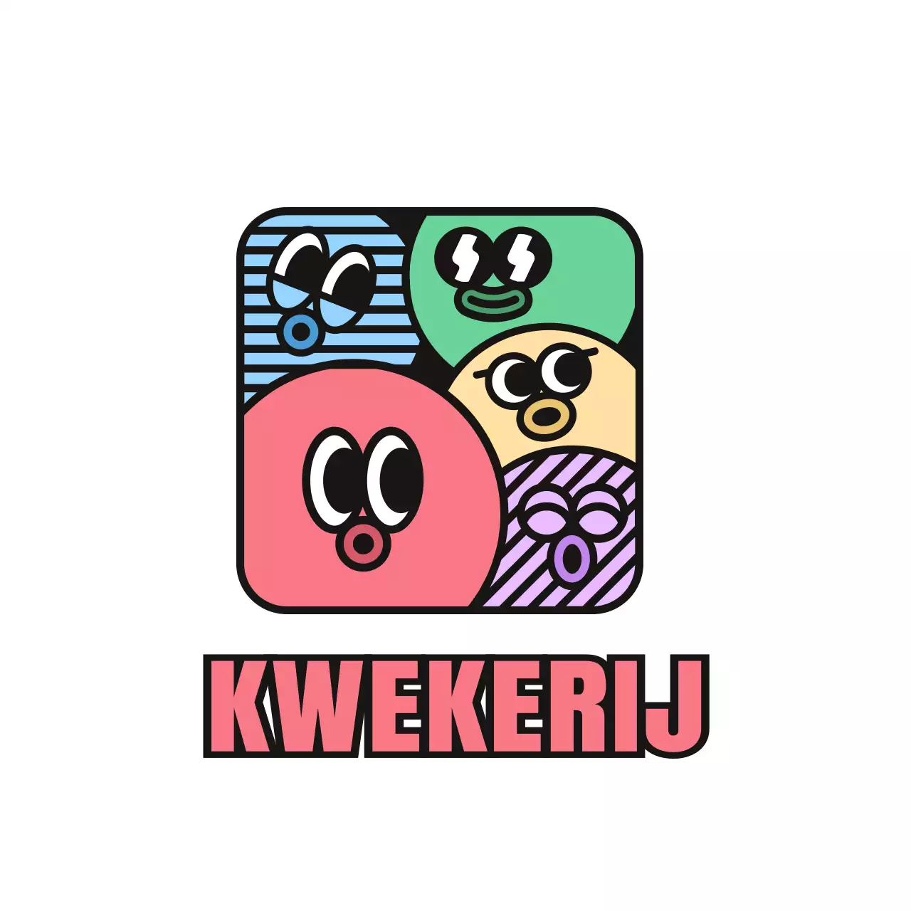 Kleurrijke, sprankelende, schattige karakter logo stijl peutersportdag