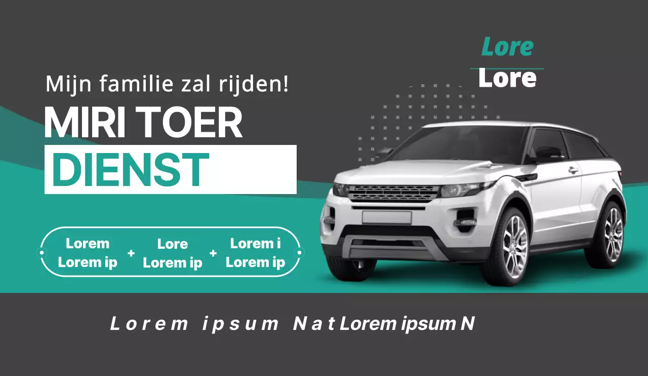 Ontwerp een strakke, mintkleurige autoverhuurcampagne