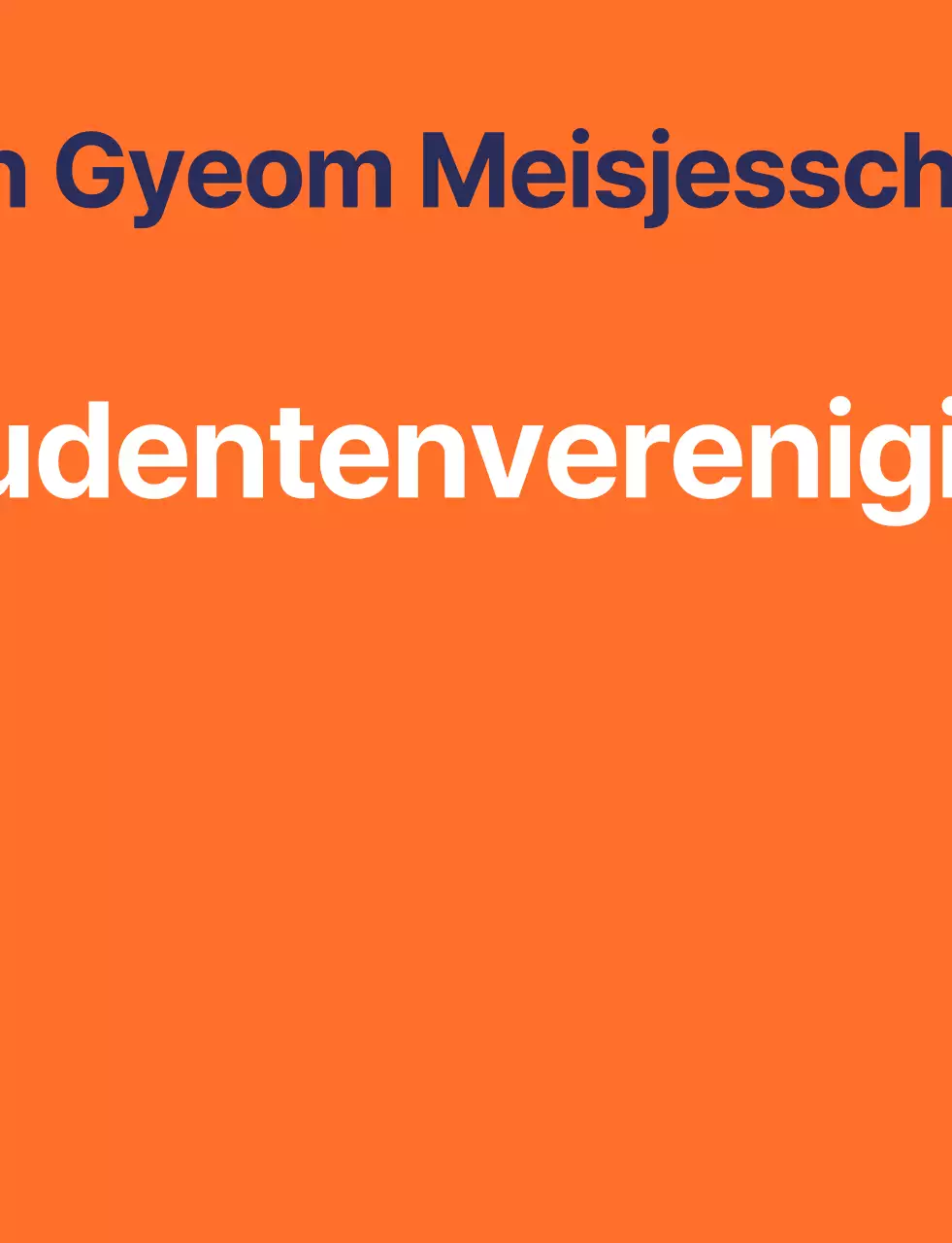 Vest van de studentenraad van een middelbare school met oranje-navy blauw logo van het schoolsymbool