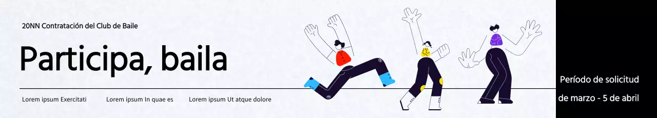 Recluta un club de baile con simpáticas ilustraciones