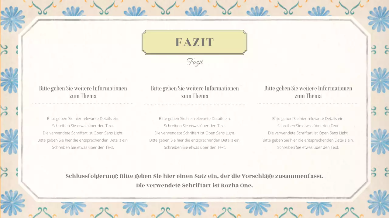 Emotionales konzeptionelles Grundlayout mit Vintage-Tapetenmuster in Beige und Hellblau
