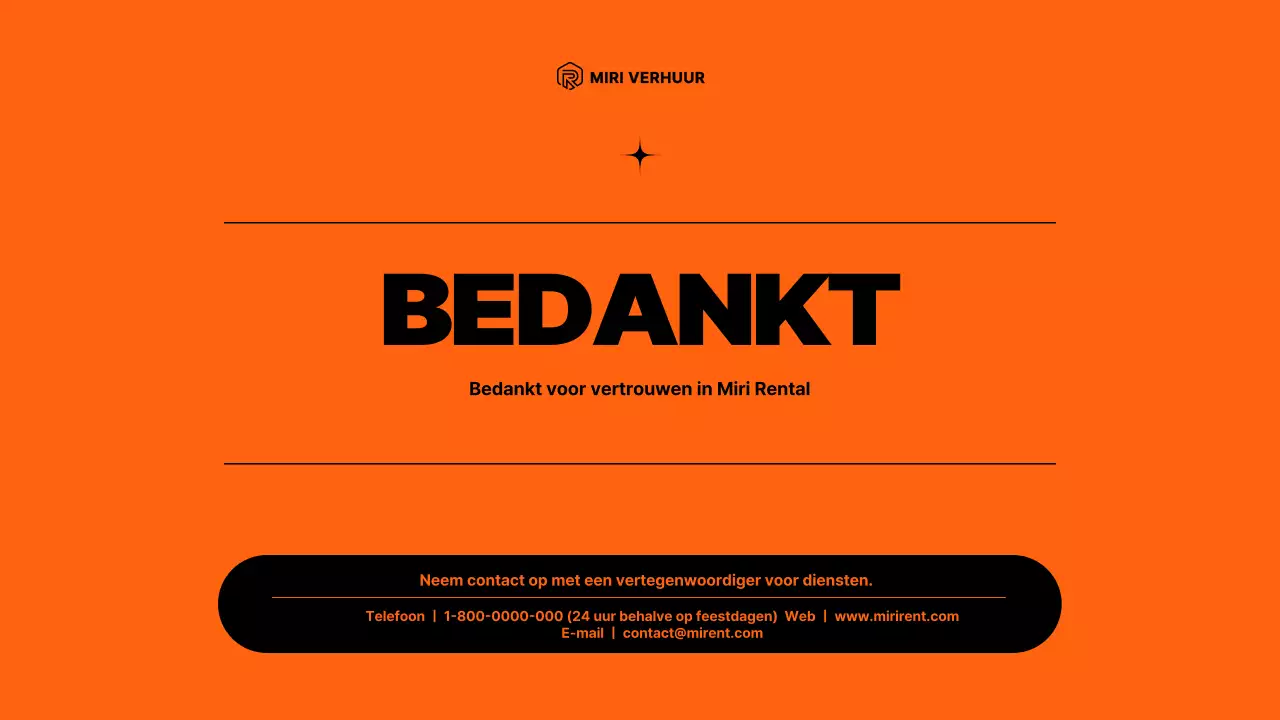 Voorstel voor verhuurservice voor apparaten met oranje elementen