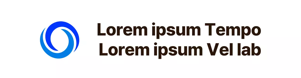 Diseño de texto con un logotipo simbólico sencillo en azul y azul claro Estilo de alineación Pieza promocional que destaca un eslogan corporativo