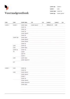 Een strak wit en beige voorraadregister