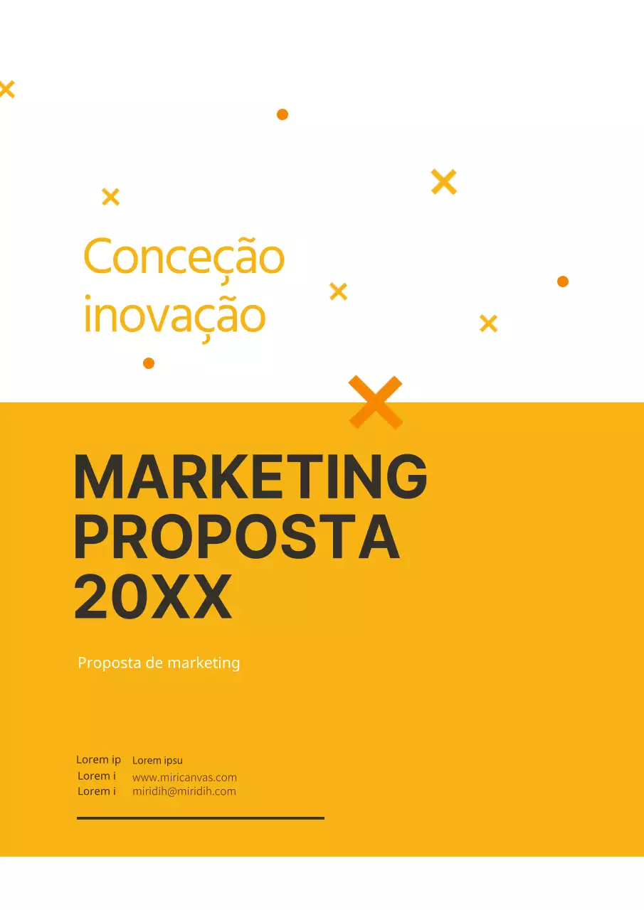 Proposta de marketing empresarial simples e fresca em amarelo e castanho