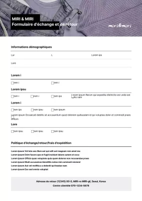 Formulaire de demande d'échange de photographies mauves