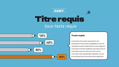 Mignon diagramme à barres horizontales infographique en bleu clair et orange