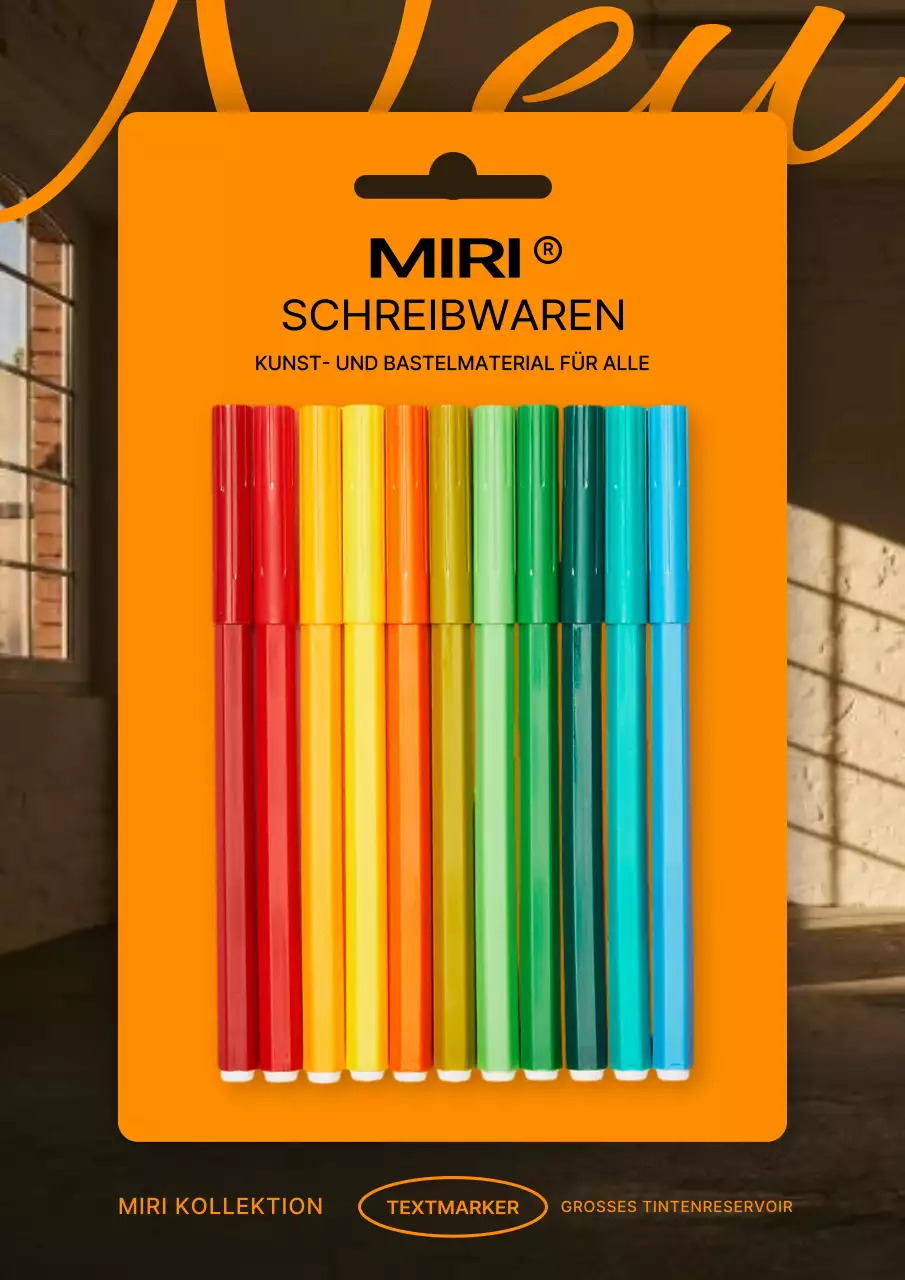 Schreibwaren ganz neu in orange und braun