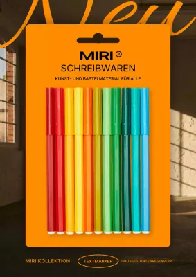 Schreibwaren ganz neu in orange und braun