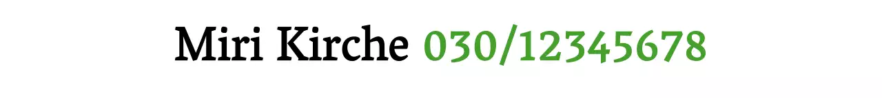 Schwarzer und grüner, sauberer Text für kirchliche Informationen und Werbemaßnahmen