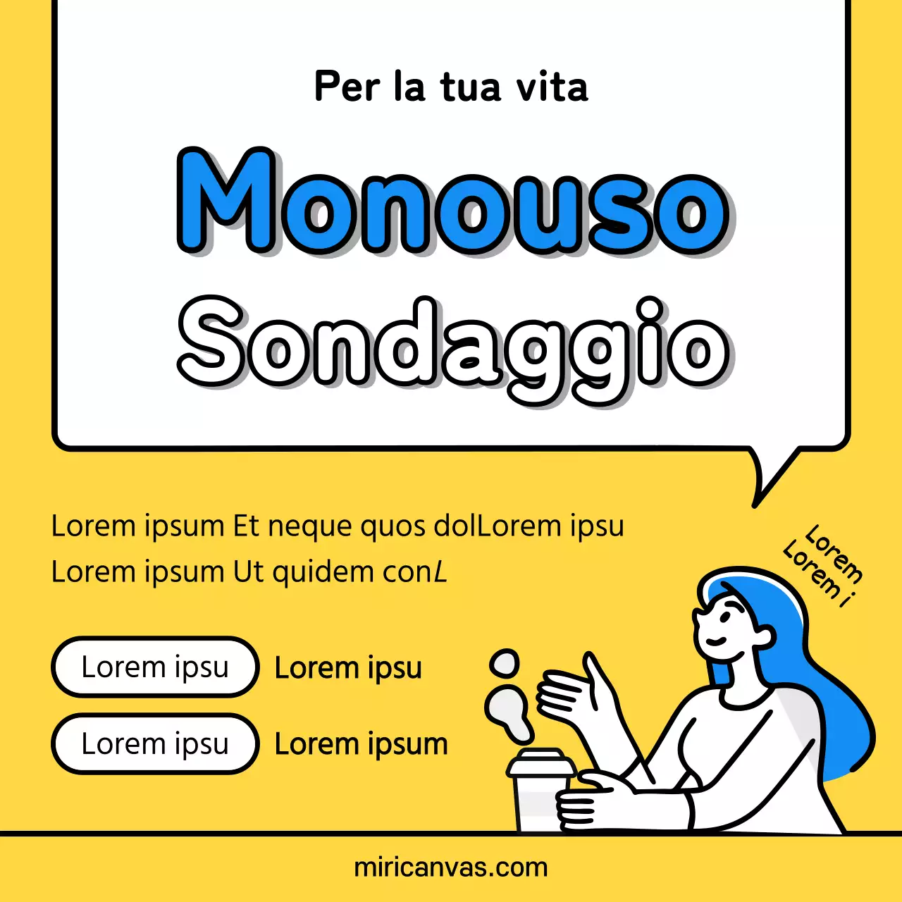 Evento di sondaggio sui materiali monouso gialli e blu