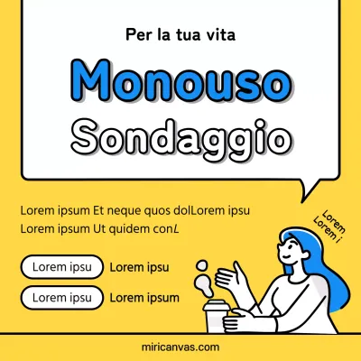 Evento di sondaggio sui materiali monouso gialli e blu