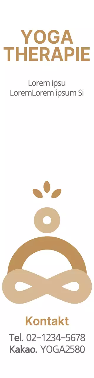 Für die Werbung einer Yogaschule mit einem einfachen Logo in Beige und Braun.