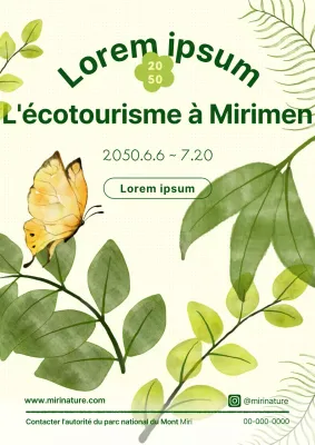 L'écotourisme avec des illustrations de feuilles vertes