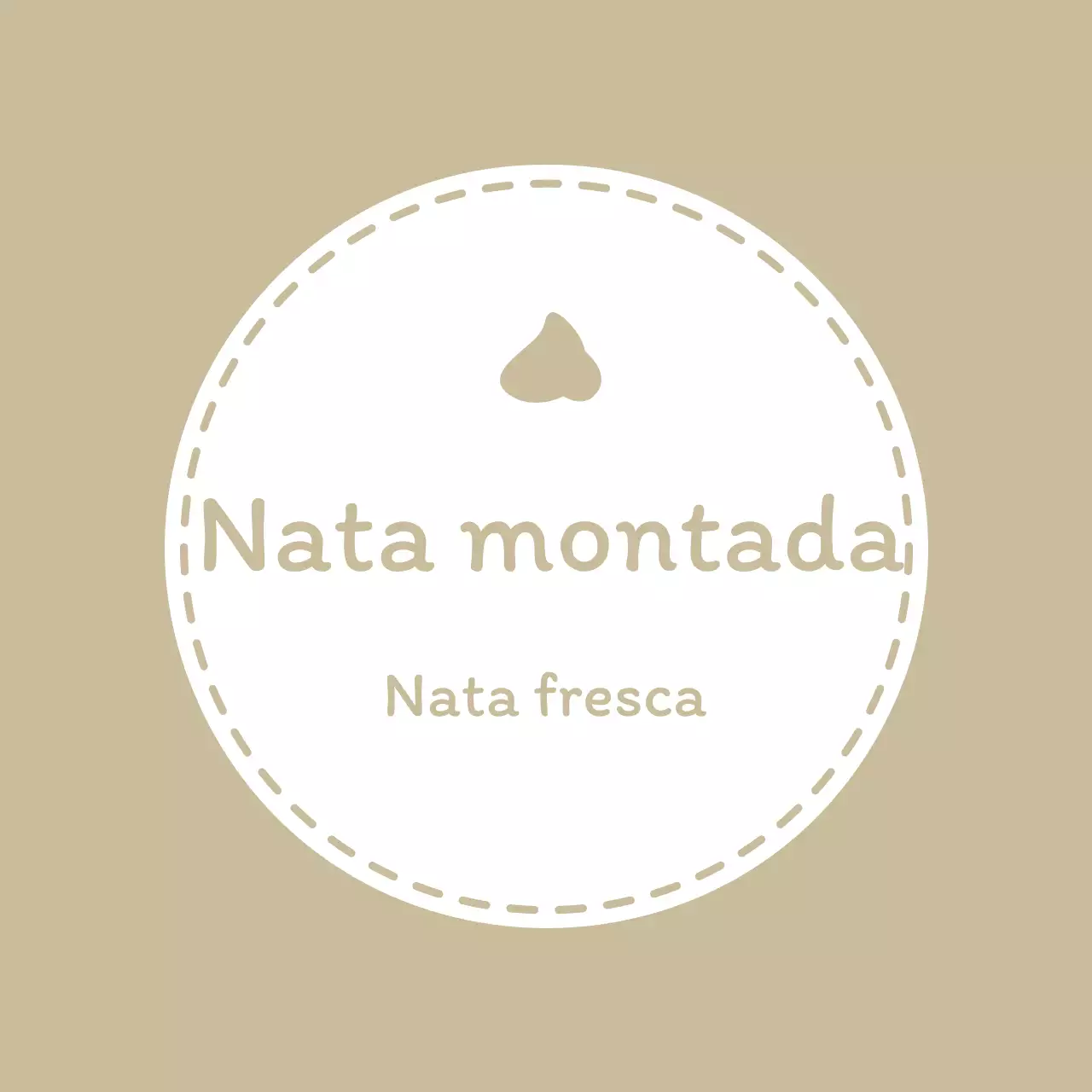 Una etiqueta de café beige y sentimental