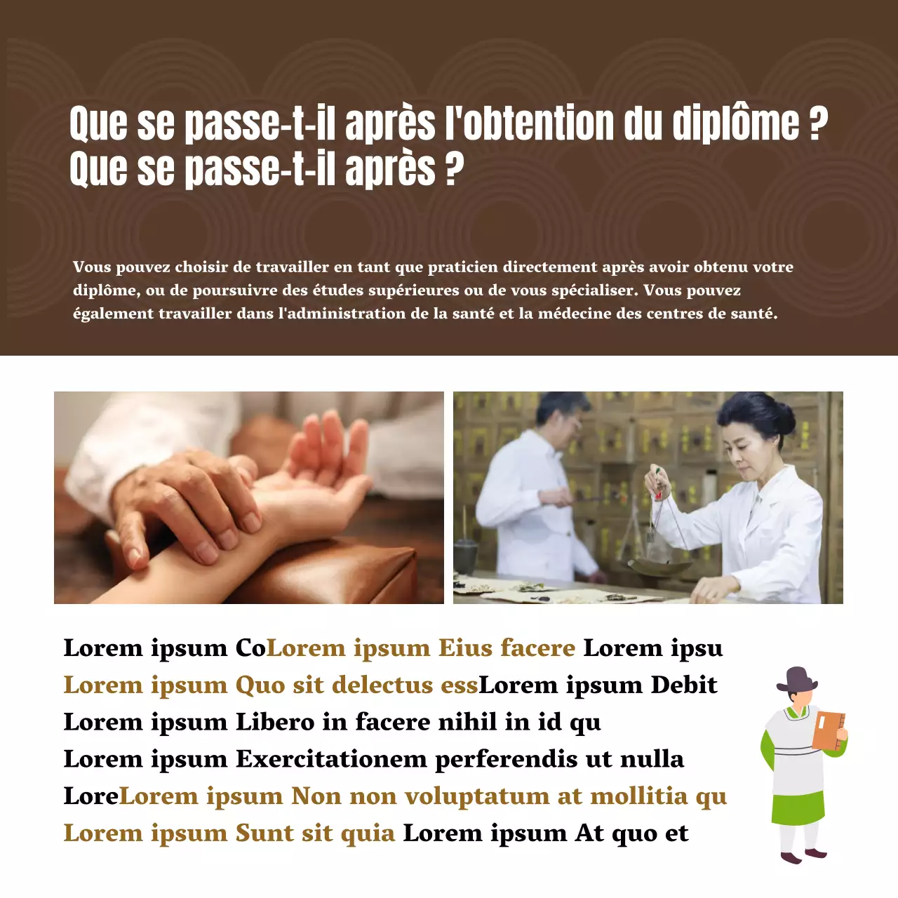 Introduction à la médecine chinoise Illustration conceptuelle dans les tons bruns