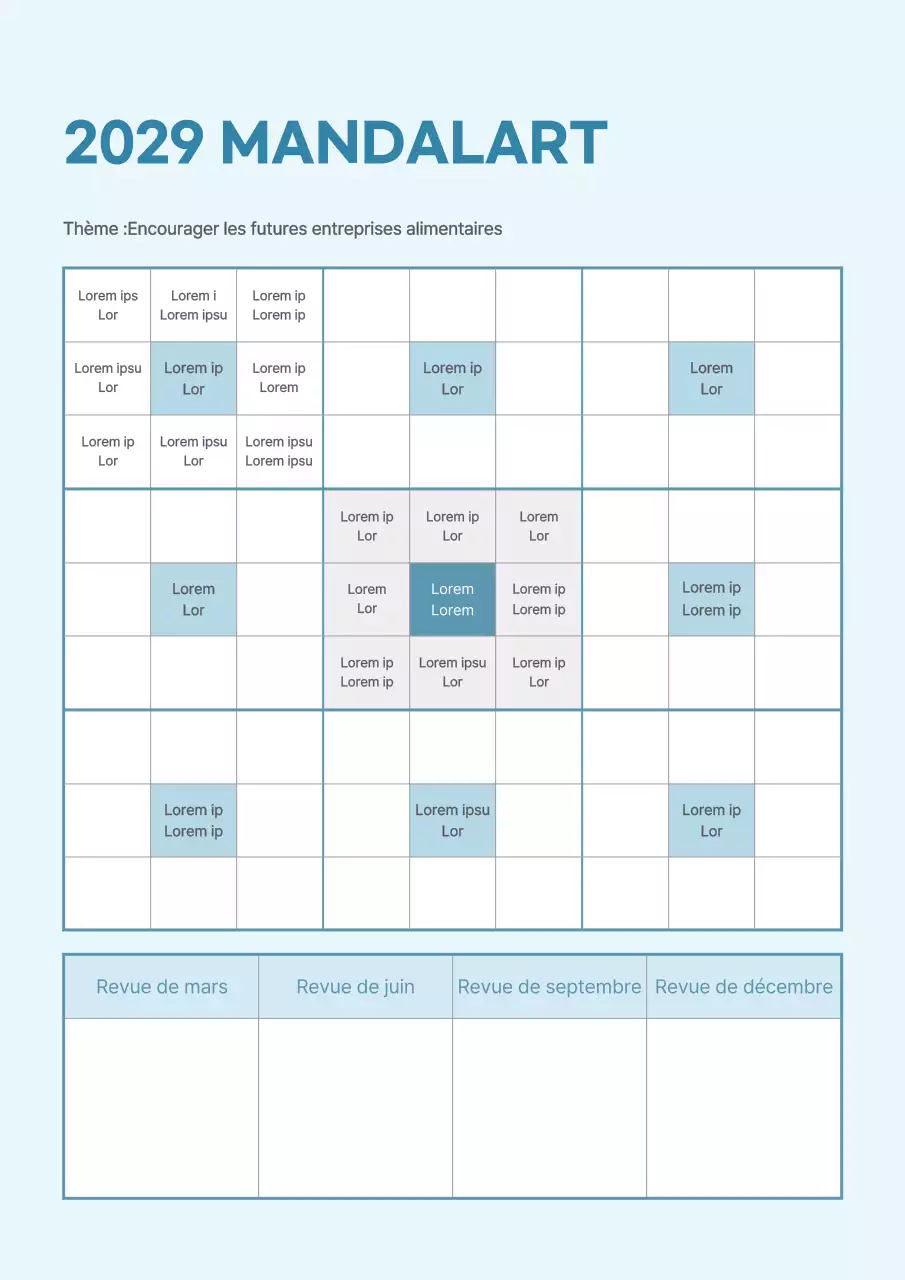 Un mandala simple en bleu clair et blanc