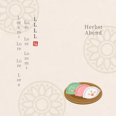 Elfenbein traditionelles Muster einfacher Reiskuchen Restaurant Chuseok Danksagung