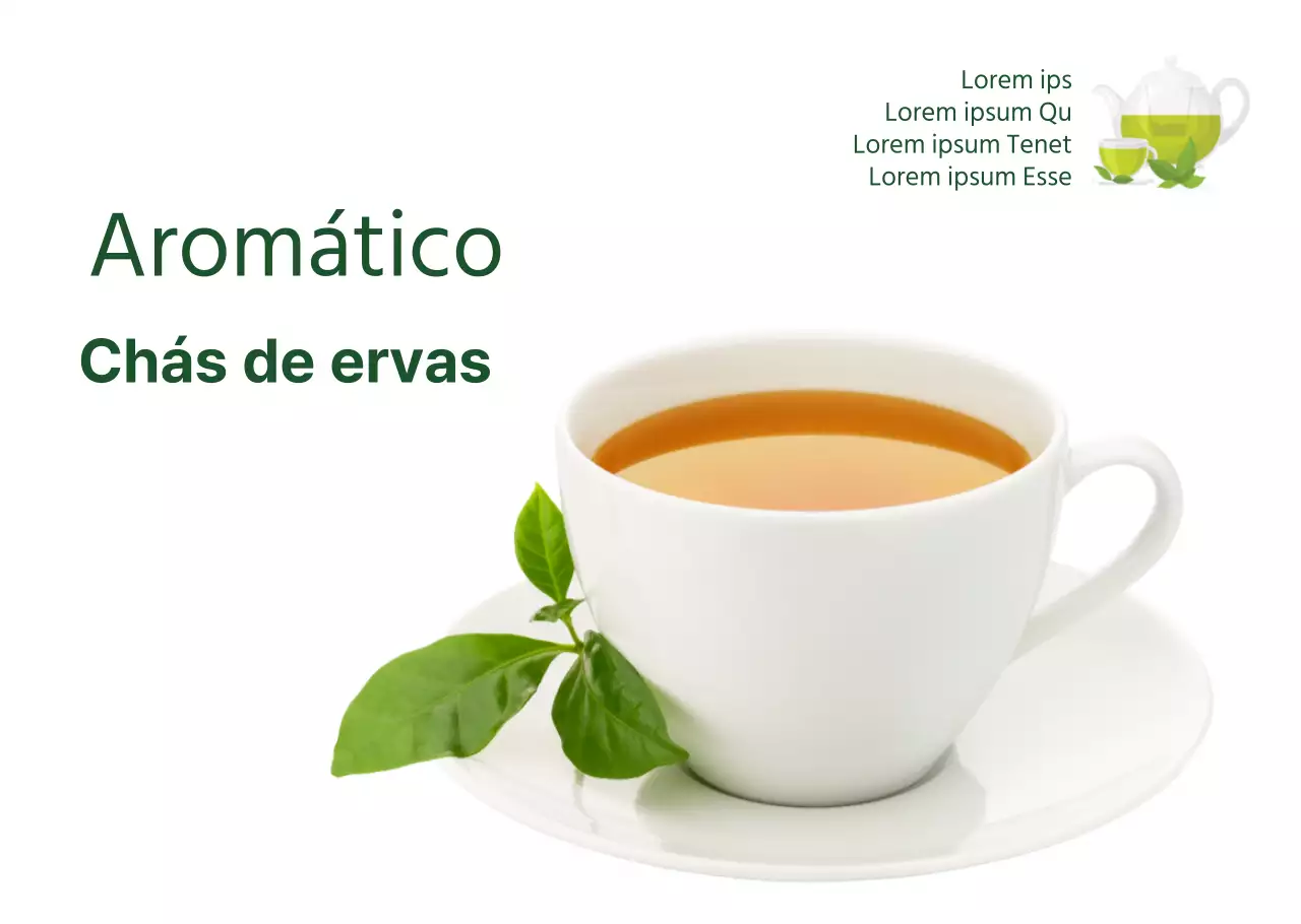 Fotografia de alimentos verdes Transparências de chá de ervas para cafés
