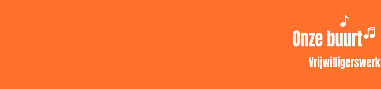 Ritmische tekst logo stijl in oranje en wit Vrijwilligersorganisatie