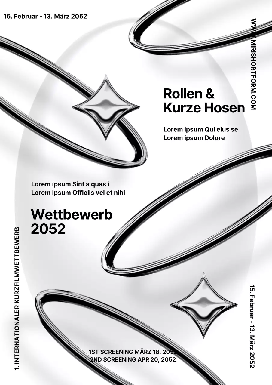 Schwarzer und weißer Chrom-Kurzform-Wettbewerb