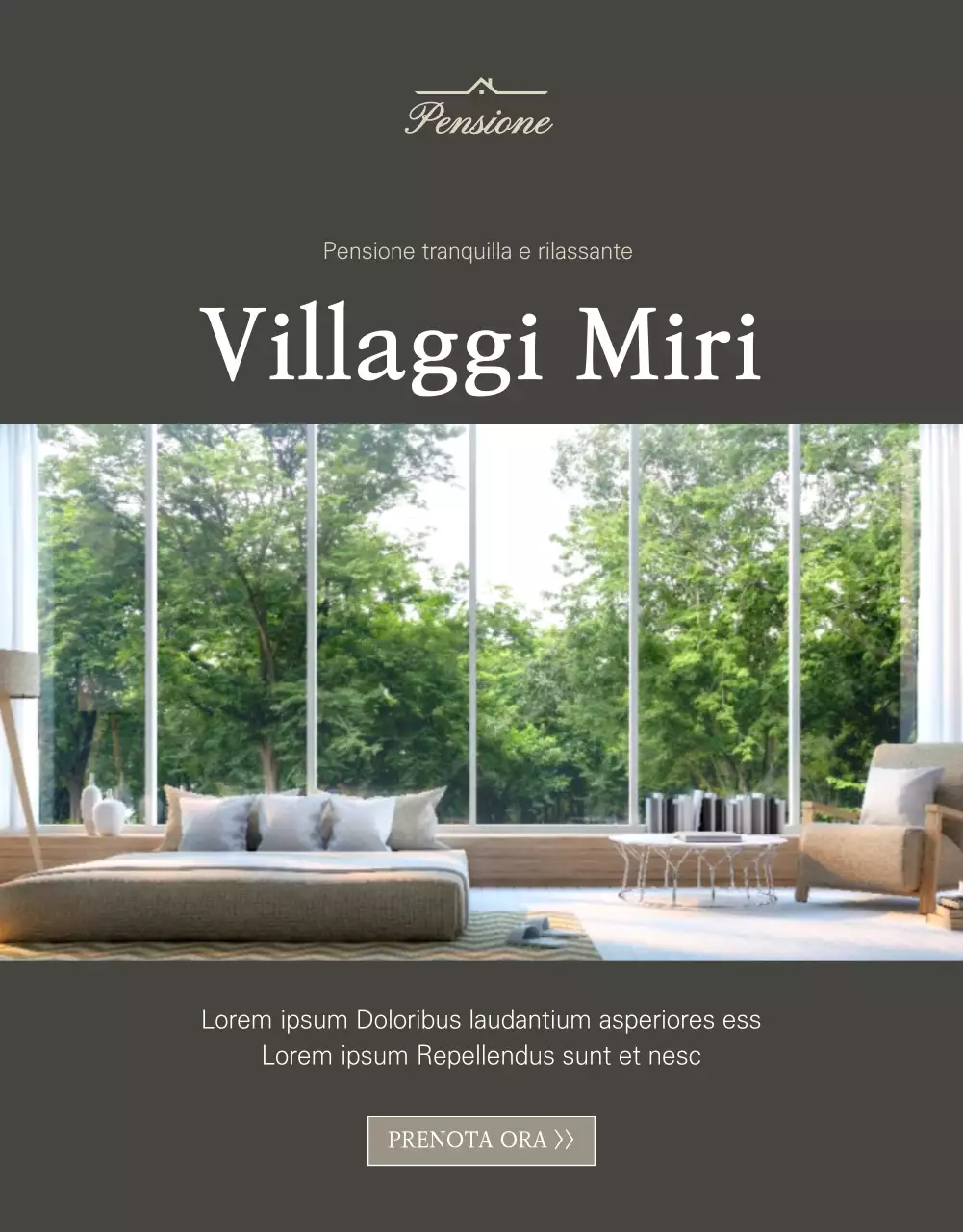 Come prenotare una pensione fotogenica marrone e beige