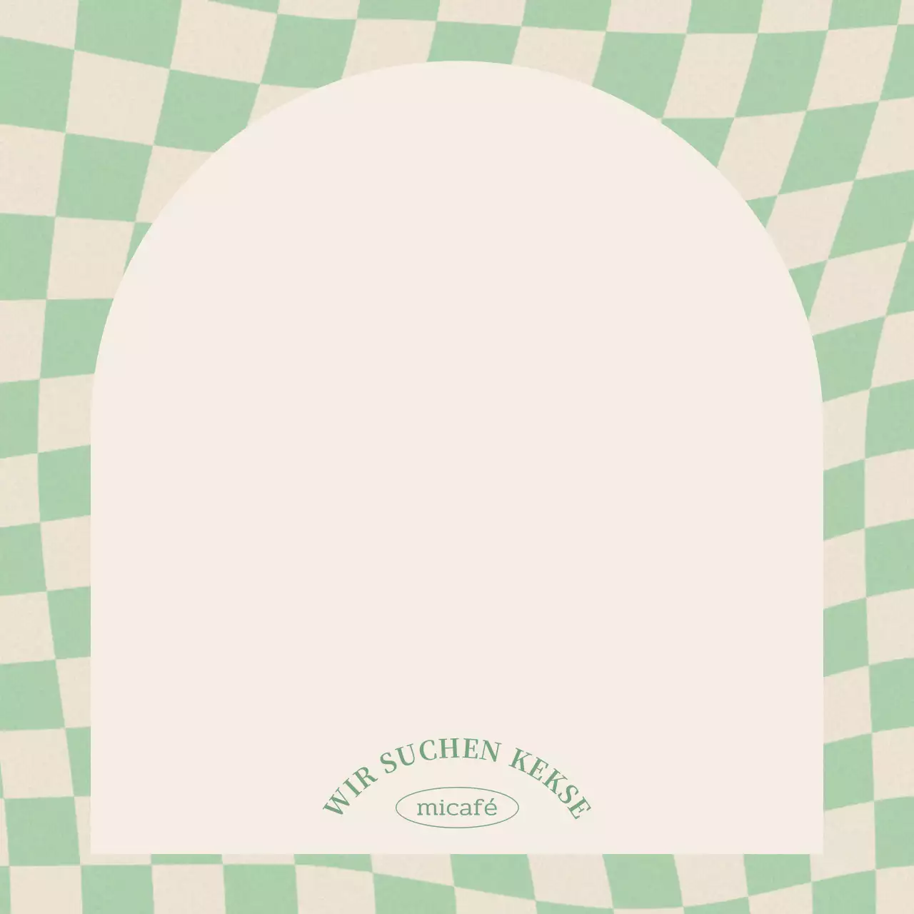 Cafe-Ware mit grünem und gelbem Wellengitter und gewölbtem Notenraum